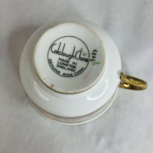 Colclough Tea Cup & Saucer Bone China Pink Flower Gold Trim Victorian England - Picture 9 of 12